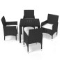 vidaXL Juego muebles jardín 5 pzas con cojines ratán sintético negro vidaXL Juego muebles jardín 5 pzas con cojines ratán sintético negro