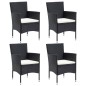 vidaXL Juego muebles jardín 5 pzas con cojines ratán sintético negro vidaXL Juego muebles jardín 5 pzas con cojines ratán sintético negro