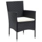 vidaXL Juego muebles jardín 5 pzas con cojines ratán sintético negro vidaXL Juego muebles jardín 5 pzas con cojines ratán sintético negro