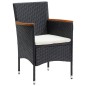 vidaXL Set de comedor de jardín 7 pzas y cojines ratán sintético negro vidaXL Set de comedor de jardín 7 pzas y cojines ratán sintético negro