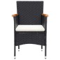 vidaXL Set de comedor de jardín 7 pzas y cojines ratán sintético negro vidaXL Set de comedor de jardín 7 pzas y cojines ratán sintético negro