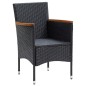 vidaXL Set de comedor de jardín 7 pzas y cojines ratán sintético negro vidaXL Set de comedor de jardín 7 pzas y cojines ratán sintético negro