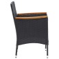 vidaXL Set de comedor de jardín 7 pzas y cojines ratán sintético negro vidaXL Set de comedor de jardín 7 pzas y cojines ratán sintético negro