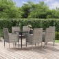 vidaXL Set de comedor jardín 7 pzas cojines ratán sintético antracita vidaXL Set de comedor jardín 7 pzas cojines ratán sintético antracita