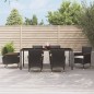 vidaXL Set de comedor de jardín 7 pzas y cojines ratán sintético negro vidaXL Set de comedor de jardín 7 pzas y cojines ratán sintético negro