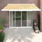 vidaXL Toldo retráctil aluminio y tela amarillo y blanco 3,5x2,5 m vidaXL Toldo retráctil aluminio y tela amarillo y blanco 3,5x2,5 m