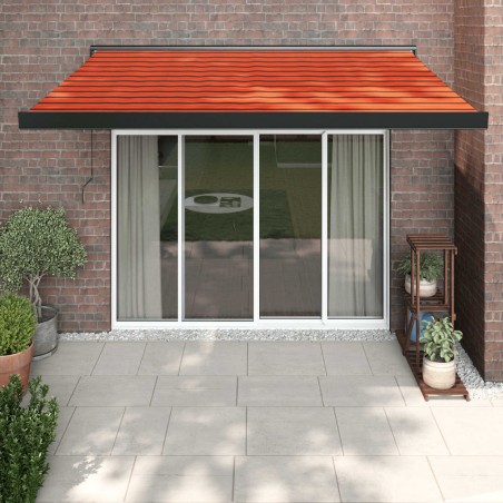 vidaXL Toldo retráctil aluminio y tela naranja y marrón 3x2,5 m