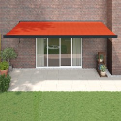 vidaXL Toldo retráctil aluminio y tela naranja y marrón 5x3 m