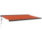 vidaXL Toldo retráctil aluminio y tela naranja y marrón 5x3 m vidaXL Toldo retráctil aluminio y tela naranja y marrón 5x3 m