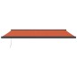 vidaXL Toldo retráctil aluminio y tela naranja y marrón 5x3 m vidaXL Toldo retráctil aluminio y tela naranja y marrón 5x3 m