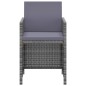 vidaXL Set comedor para jardín 3 pzas y cojines ratán sintético gris vidaXL Set comedor para jardín 3 pzas y cojines ratán sintético gris