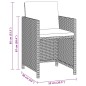 vidaXL Set comedor para jardín 3 pzas y cojines ratán sintético gris vidaXL Set comedor para jardín 3 pzas y cojines ratán sintético gris