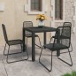 vidaXL Set de comedor de jardín de 5 piezas PVC ratán negro vidaXL Set de comedor de jardín de 5 piezas PVC ratán negro