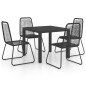 vidaXL Set de comedor de jardín de 5 piezas PVC ratán negro vidaXL Set de comedor de jardín de 5 piezas PVC ratán negro