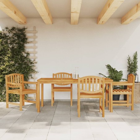 vidaXL Juego de comedor para jardín 5 piezas madera maciza de teca