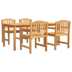 vidaXL Juego de comedor para jardín 5 piezas madera maciza de teca