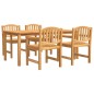 vidaXL Juego de comedor para jardín 5 piezas madera maciza de teca vidaXL Juego de comedor para jardín 5 piezas madera maciza de teca