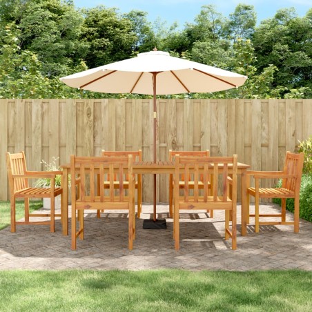 vidaXL Juego de comedor para jardín 7 piezas madera maciza acacia