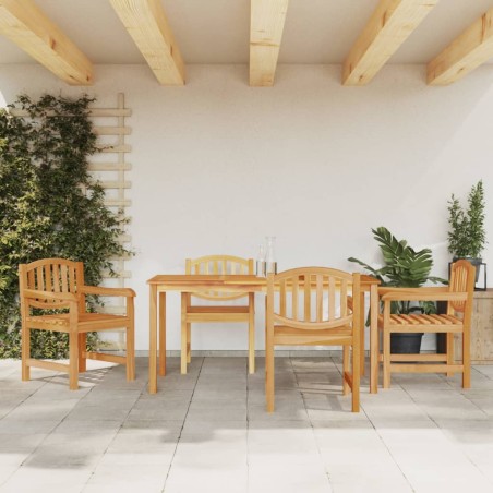 vidaXL Juego de comedor para jardín 5 piezas madera maciza de teca