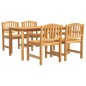 vidaXL Juego de comedor para jardín 5 piezas madera maciza de teca vidaXL Juego de comedor para jardín 5 piezas madera maciza de teca