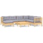 vidaXL Juego de muebles de jardín 8 pzas y cojines madera maciza pino