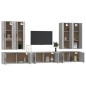 vidaXL Set de muebles para TV 7 pzas madera contrachapada gris Sonoma vidaXL Set de muebles para TV 7 pzas madera contrachapada gris Sonoma