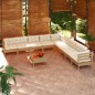 vidaXL Muebles de jardín 10 pzas y cojines madera de pino marrón miel vidaXL Muebles de jardín 10 pzas y cojines madera de pino marrón miel