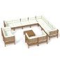 vidaXL Muebles de jardín 13 pzas y cojines madera de pino marrón miel vidaXL Muebles de jardín 13 pzas y cojines madera de pino marrón miel