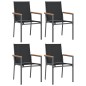 vidaXL Sillas de jardín 4 uds textilene y acero negro 55x61,5x90 cm vidaXL Sillas de jardín 4 uds textilene y acero negro 55x61,5x90 cm
