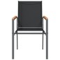 vidaXL Sillas de jardín 4 uds textilene y acero negro 55x61,5x90 cm vidaXL Sillas de jardín 4 uds textilene y acero negro 55x61,5x90 cm