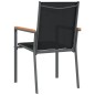 vidaXL Sillas de jardín 4 uds textilene y acero negro 55x61,5x90 cm vidaXL Sillas de jardín 4 uds textilene y acero negro 55x61,5x90 cm