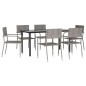 vidaXL Juego de comedor de jardín 7 piezas ratán sintético gris vidaXL Juego de comedor de jardín 7 piezas ratán sintético gris