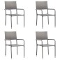 vidaXL Juego de comedor para jardín 5 piezas ratán sintético gris vidaXL Juego de comedor para jardín 5 piezas ratán sintético gris