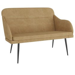 vidaXL Banco de terciopelo marrón 110x76x80 cm