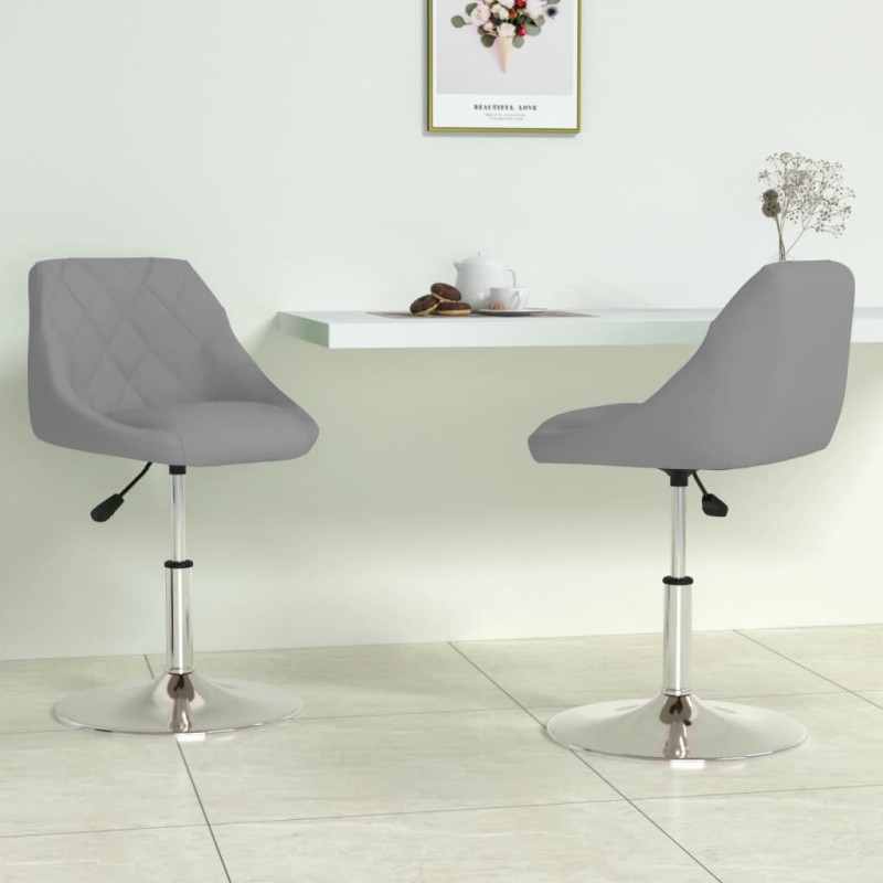 vidaXL Sillas de comedor giratorias 2 uds de terciopelo gris claro vidaXL Sillas de comedor giratorias 2 uds de terciopelo gris claro