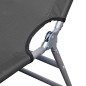 vidaXL Tumbona plegable con cojín de cabeza y respaldo ajustable gris vidaXL Tumbona plegable con cojín de cabeza y respaldo ajustable gris