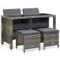 vidaXL Set de comedor de jardín 5 pzas y cojines ratán sintético gris vidaXL Set de comedor de jardín 5 pzas y cojines ratán sintético gris