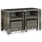 vidaXL Set de comedor de jardín 5 pzas y cojines ratán sintético gris vidaXL Set de comedor de jardín 5 pzas y cojines ratán sintético gris