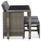 vidaXL Set de comedor de jardín 5 pzas y cojines ratán sintético gris vidaXL Set de comedor de jardín 5 pzas y cojines ratán sintético gris
