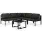 vidaXL Set muebles de jardín 6 pzas y cojines aluminio gris antracita vidaXL Set muebles de jardín 6 pzas y cojines aluminio gris antracita