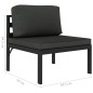 vidaXL Set muebles de jardín 6 pzas y cojines aluminio gris antracita vidaXL Set muebles de jardín 6 pzas y cojines aluminio gris antracita