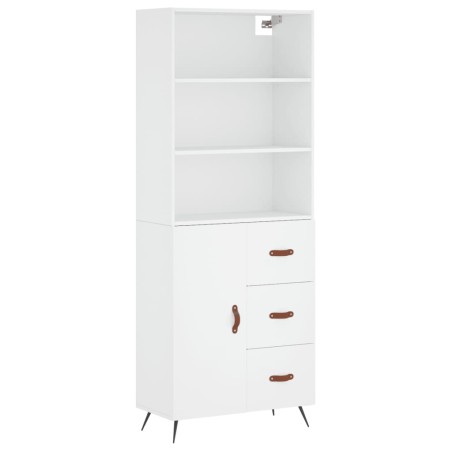 vidaXL Aparador alto madera contrachapada blanco 69,5x34x180 cm