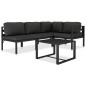 vidaXL Set muebles de jardín 5 pzas y cojines aluminio gris antracita vidaXL Set muebles de jardín 5 pzas y cojines aluminio gris antracita