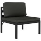 vidaXL Set muebles de jardín 5 pzas y cojines aluminio gris antracita vidaXL Set muebles de jardín 5 pzas y cojines aluminio gris antracita
