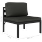 vidaXL Set muebles de jardín 5 pzas y cojines aluminio gris antracita vidaXL Set muebles de jardín 5 pzas y cojines aluminio gris antracita