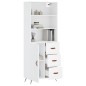 vidaXL Aparador alto madera contrachapada blanco 69,5x34x180 cm