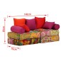 vidaXL Puf modular de 2 plazas de tela patchwork vidaXL Puf modular de 2 plazas de tela patchwork