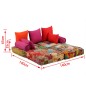 vidaXL Puf modular de 2 plazas de tela patchwork vidaXL Puf modular de 2 plazas de tela patchwork