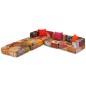 vidaXL Puf modular de 3 plazas de tela patchwork vidaXL Puf modular de 3 plazas de tela patchwork