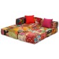 vidaXL Puf modular de 3 plazas de tela patchwork vidaXL Puf modular de 3 plazas de tela patchwork